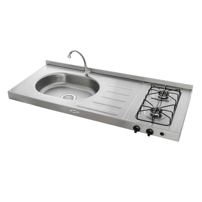 Mesón de cocina Inoxidable ovata 1.20 metros con pozuelo izquierdo a gas natural marca Haceb