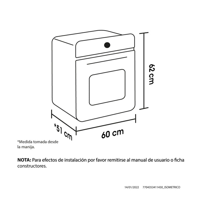 Horno tandoori 60 cm negro gas propano marca Haceb