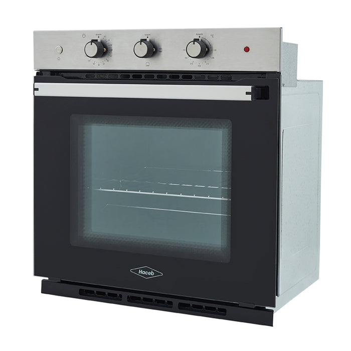 Horno eléctrico de 60 cm inoxidable con vidrio color negro de 120 voltios marca Haceb