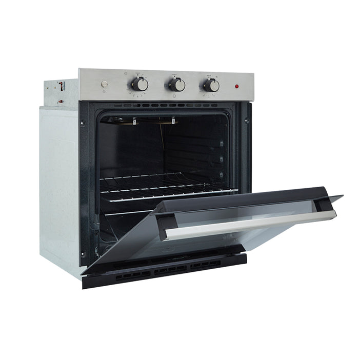 Horno eléctrico de 60 cm inoxidable con vidrio color negro de 120 voltios marca Haceb