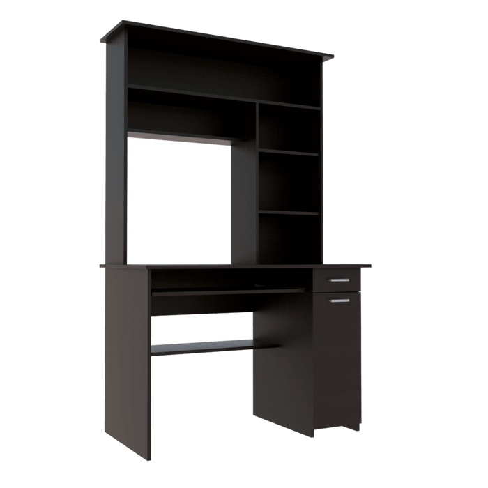 Escritorio Hucth, Wengue, con Un Cajón Deslizable y Puerta Batiente