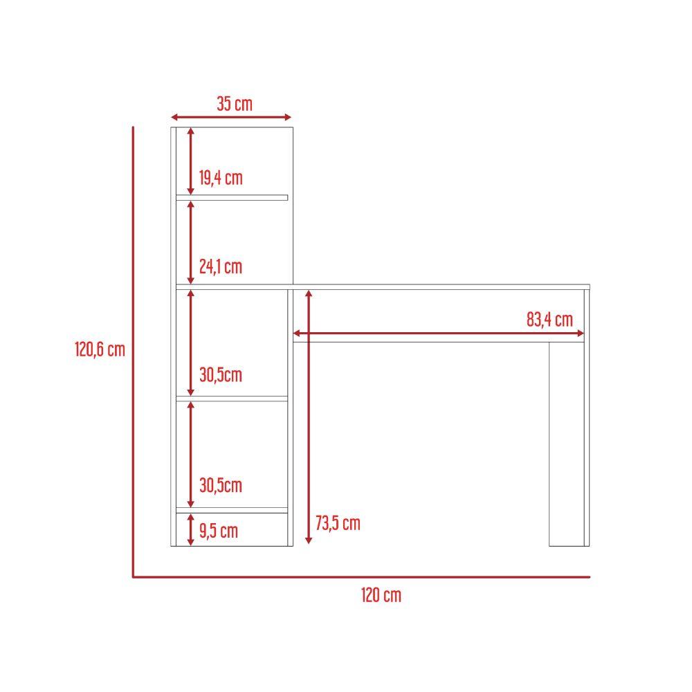 Escritorio Vilna 120, Fresno Europeo y Blanco Duqueza