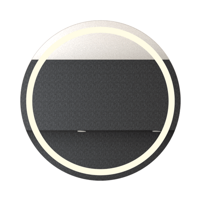 Espejo Circular Malibú, Gris, con Luz Led