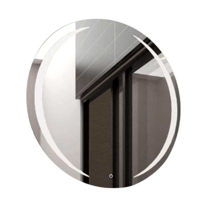 Espejo Circular Oliver, Gris, con Luz Led y Touch X2 Unidades