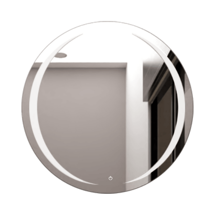 Espejo Circular Oliver, Gris, con Luz Led y Touch X2 Unidades