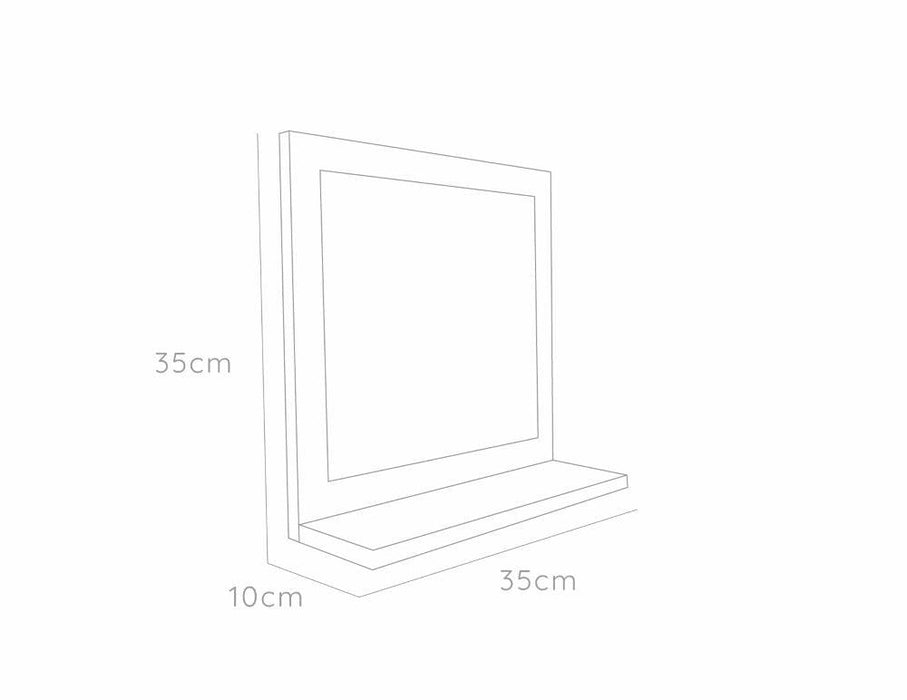 Espejo Cuadrado Make Up, Beige, Diseño Moderno