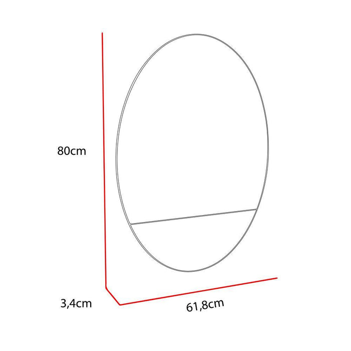 Espejo Ovalado Ferrara, Gris, con Luz Led