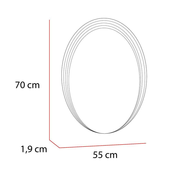 Espejo Ovalado Zahara, Gris, con Líneas Curvas En Samdblasting
