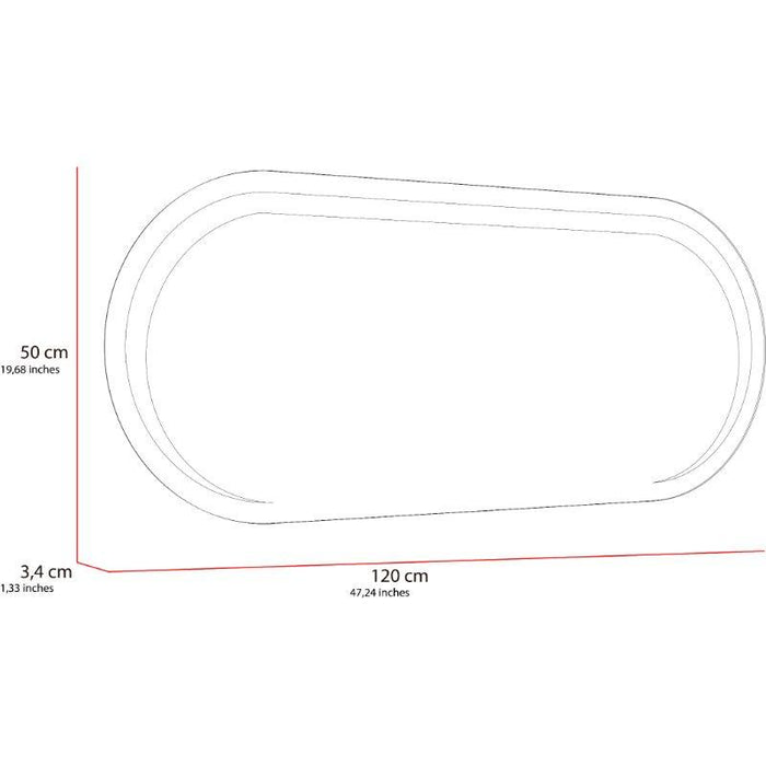 Espejo Rectangular Verón, Gris, con Luz Led y Botón Touch