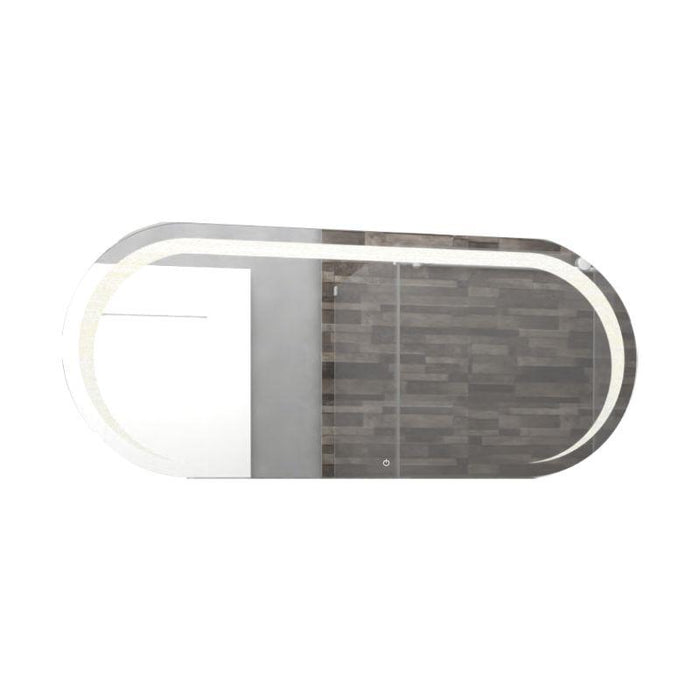 Espejo Rectangular Verón, Gris, con Luz Led y Botón Touch