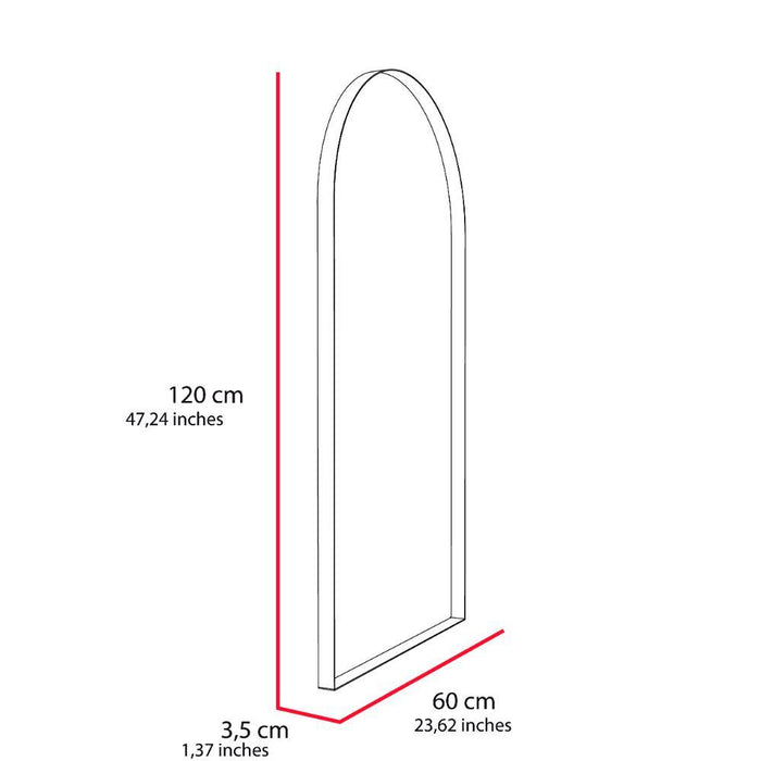 Espejo Rectangular Dalton, Negro, con Marco En Estructura Metálica