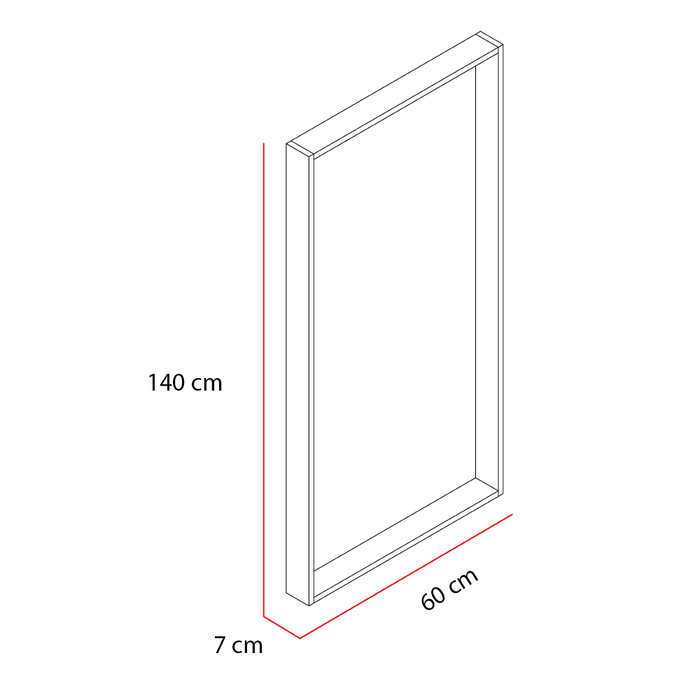 Espejo Trento Rectangular 140X60, Con Diseño Moderno