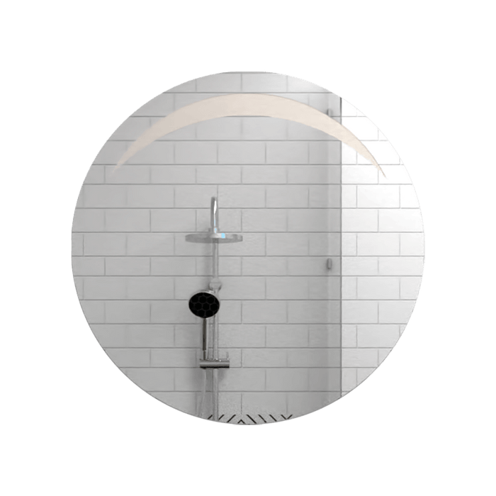 Espejo Circular Bombay, Gris, con Diseño en Sandblasting