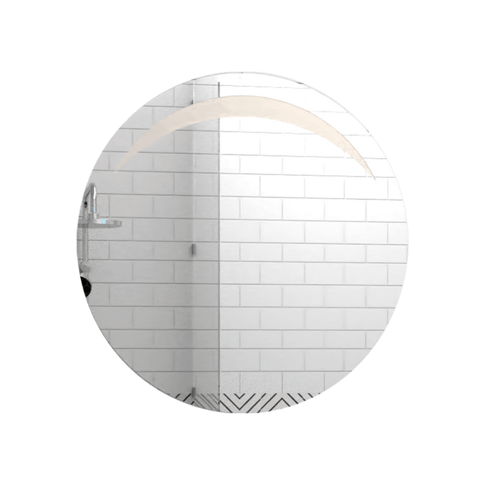 Espejo Circular Bombay, Gris, con Diseño en Sandblasting