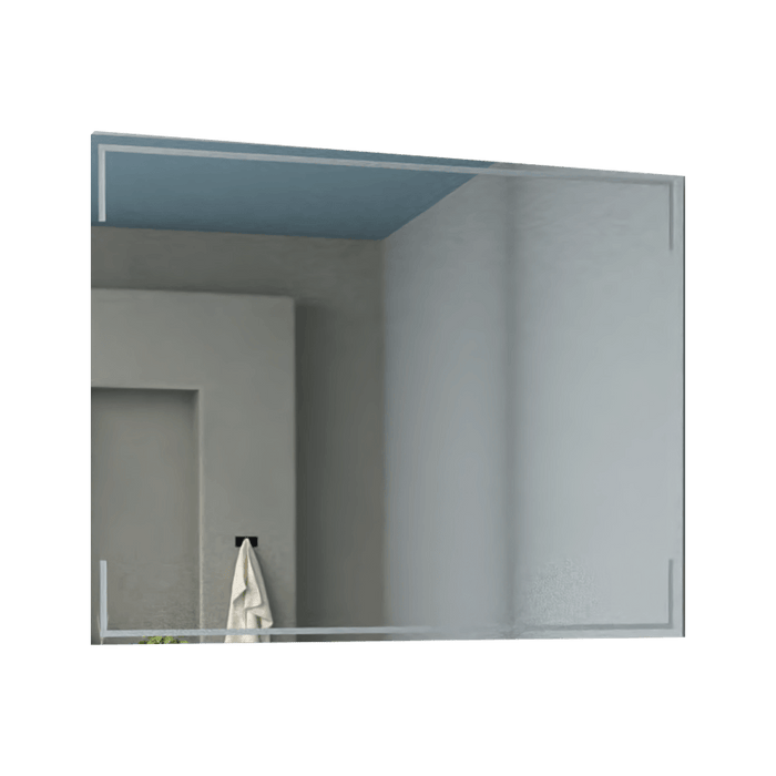 Espejo Rectangular Terranova, Gris, Diseño Moderno