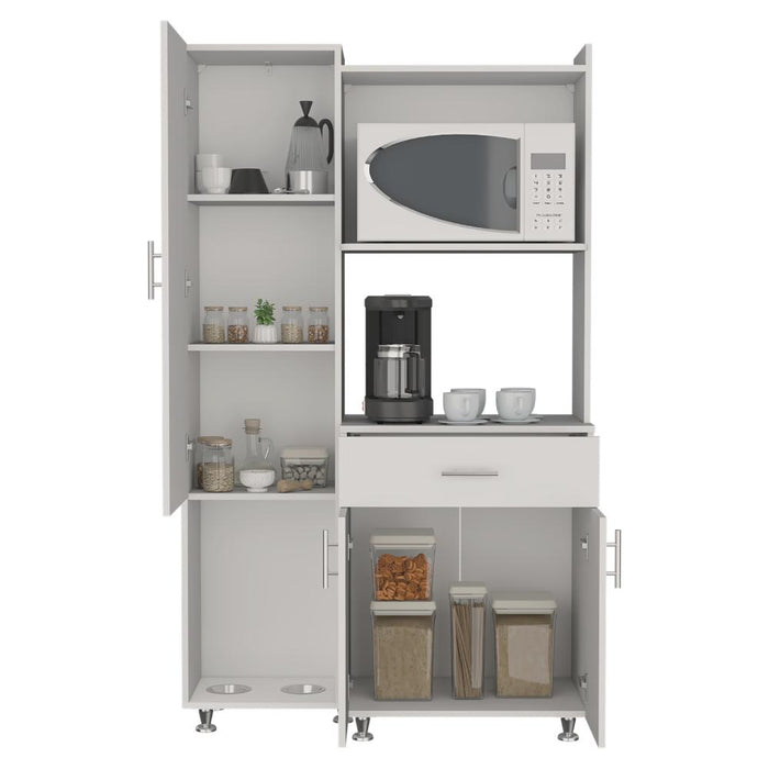 Alacena Multiusos Panter Eco, Kronos Blanco, Una puerta abatible y variedad de entrepaños ZF