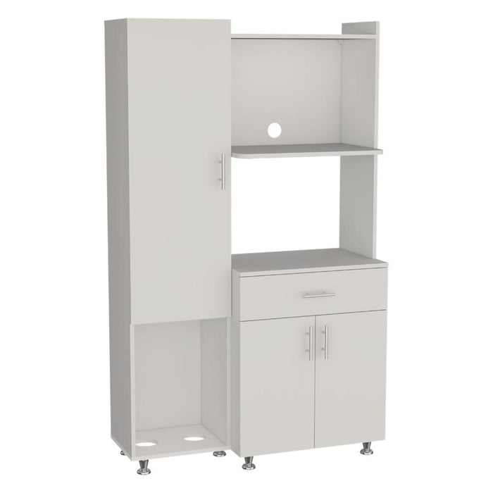 Alacena Multiusos Panter Eco, Kronos Blanco, Una puerta abatible y variedad de entrepaños ZF