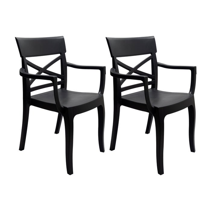 Set de 2 sillas exterior florencia con brazos grafito  marca Boxbit