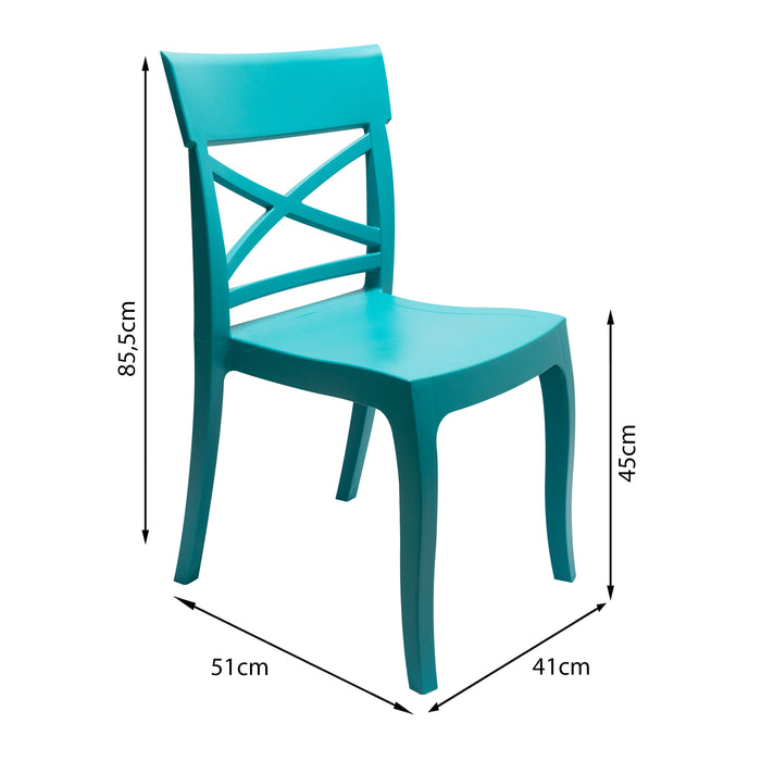 Set de 2 sillas exterior florencia sin brazos turquesa  marca Boxbit