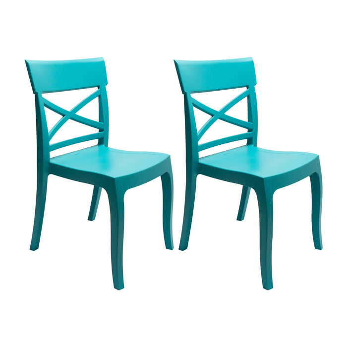 Set de 2 sillas exterior florencia sin brazos turquesa  marca Boxbit