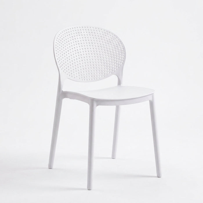 Silla Florida, Color Blanco, con Espaldar y Diseño Moderno