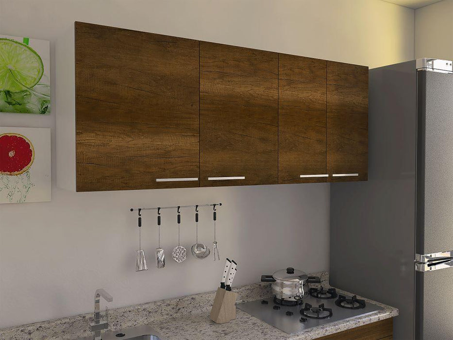 Gabinete Superior Ursa, Blanco y Cobre, con Múltiples Entrepaños Para Almacenamiento