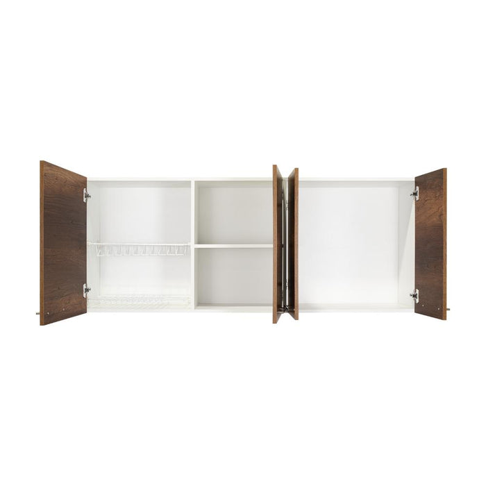 Gabinete Superior Ursa, Blanco y Cobre, con Múltiples Entrepaños Para Almacenamiento