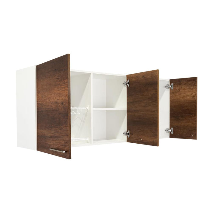 Gabinete Superior Ursa, Blanco y Cobre, con Múltiples Entrepaños Para Almacenamiento