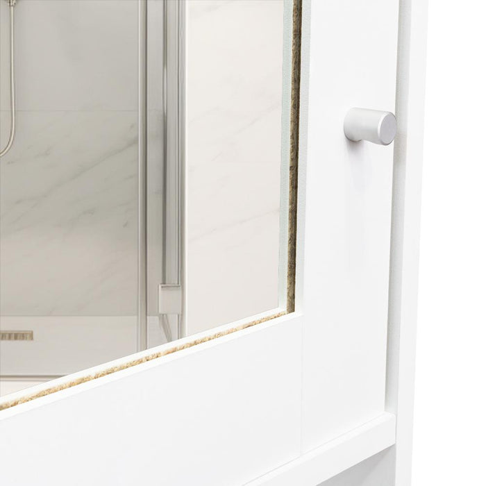Gabinete de Baño Egeo, Blanco Duqueza, con Puerta Espejo y Tres Entrepaños Para Ubicar Objetos ZF