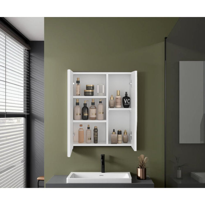 Gabinete de Baño Tuina, Blanco, Con espejo y con espacio para guardar objetos de aseo personales ZF