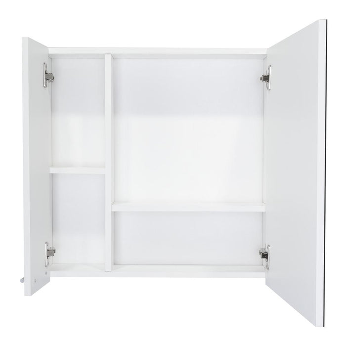 Gabinete de Baño Depp, Blanco, con Espejo Biselado de Buen Tamaño y Varios Entrepaños