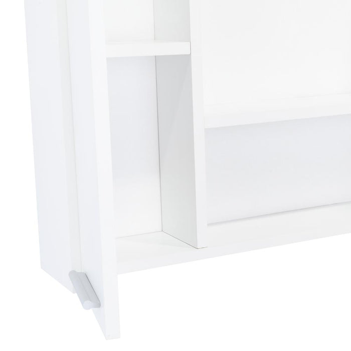 Gabinete de Baño Depp, Blanco, con Espejo Biselado de Buen Tamaño y Varios Entrepaños