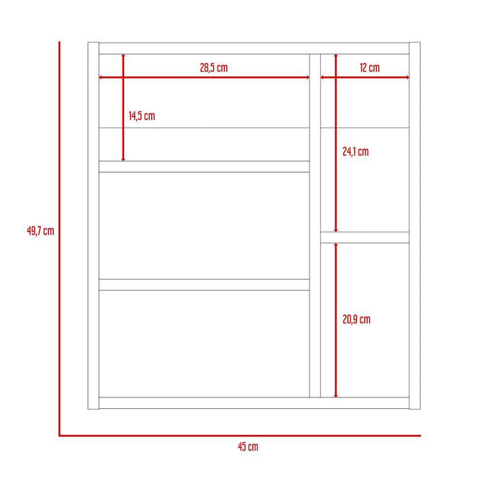 Gabinete de Baño Labell, Miel, con Puerta Espejo y Entrepaños    ZF