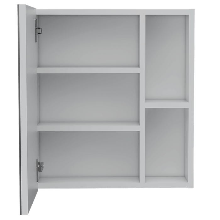 Gabinete de Baño Labell, Blanco, con Puerta Espejo y Entrepaños