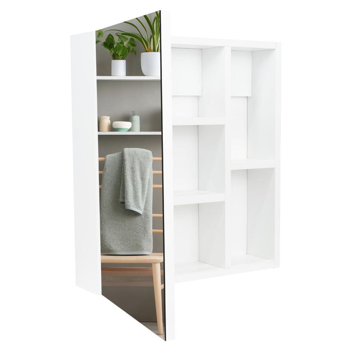 Gabinete de Baño Delhi, Blanco, con Puerta Espejo y Varios Entrepaños