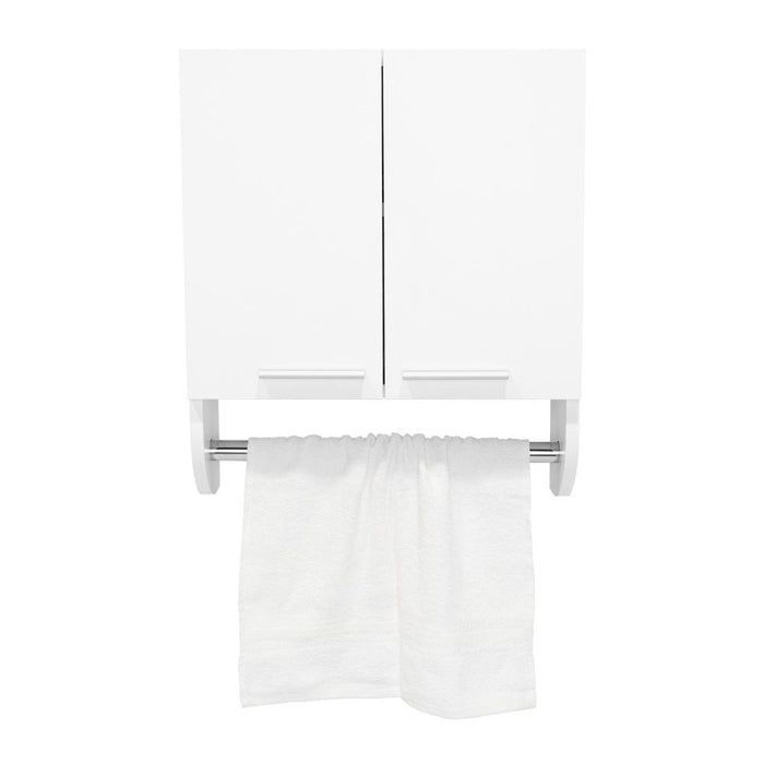 Gabinete de Baño Lupek, Blanco, con Tubo y Manija Metálicas