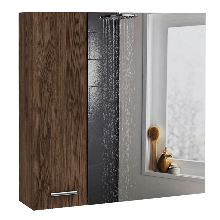Gabinete de Baño Depp, Avellana, con Puerta Espejo y Dos Entrepaños
