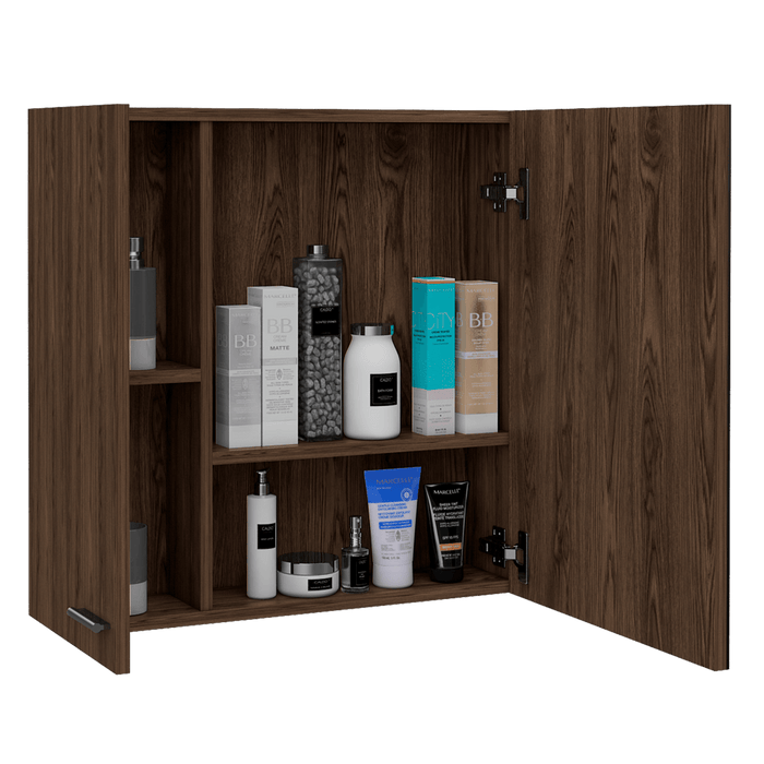 Gabinete de Baño Depp, Avellana, con Puerta Espejo y Dos Entrepaños