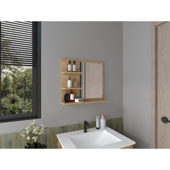 Gabinete de Baño West, Fresno Europeo, con dos entrepaños y espejo