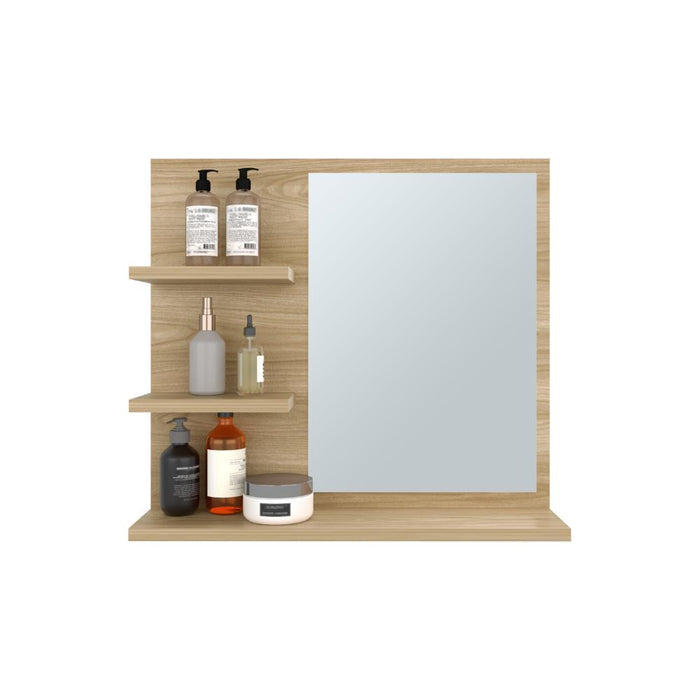 Gabinete de Baño West, Fresno Europeo, con dos entrepaños y espejo