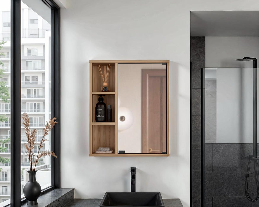 Gabinete de Baño Berkel, Fresno Europeo, con especio para guardar objetos de aseo personal