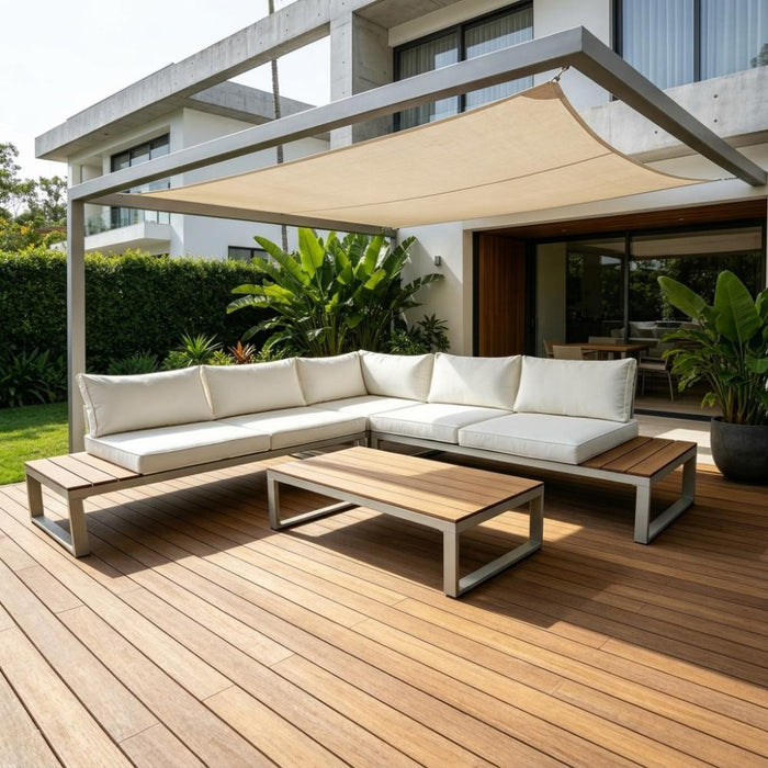 Set de Terraza Amalfi, Beige, con Diseño Inteligente, Minimalista y Funcional