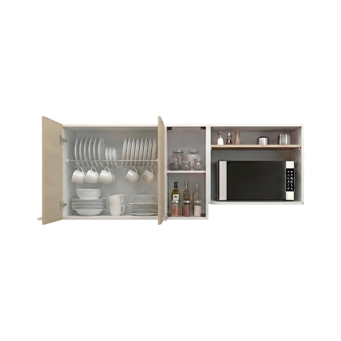 Gabinete Superior Viltex, Cartagena y Blanco, Incluye Locero y Portavasos