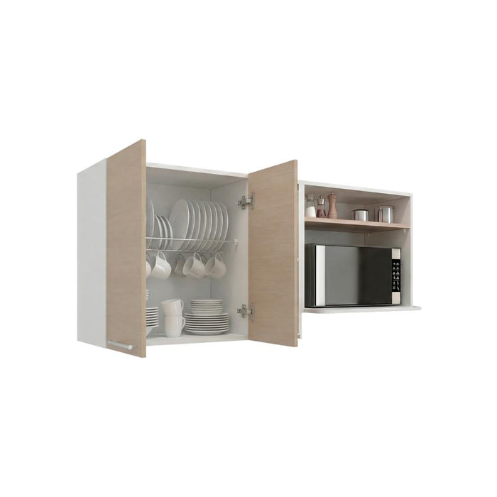 Gabinete Superior Viltex, Cartagena y Blanco, Incluye Locero y Portavasos