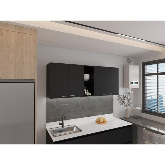 Gabinete Superior Estrella, Wengue, con cuatro puertas batientes