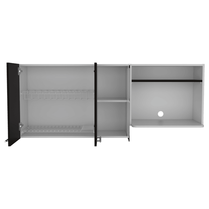 Gabinete Superior Viltex, Wengue y Blanco, Incluye Locero y Portavasos