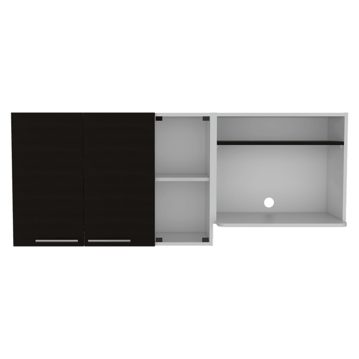 Gabinete Superior Viltex, Wengue y Blanco, Incluye Locero y Portavasos
