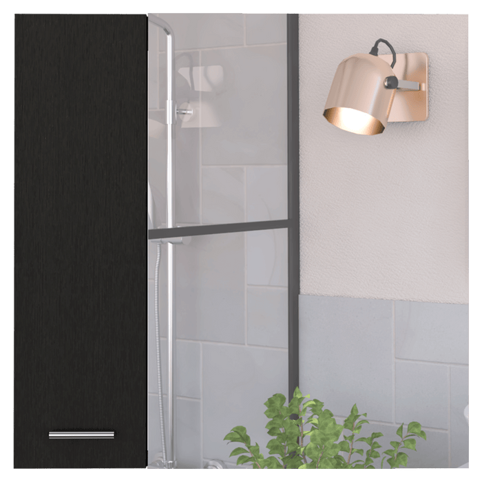 Gabinete de Baño Depp, Wengue, con Puerta Espejo Biselado y Dos Entrepaños ZF