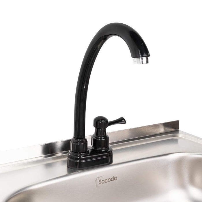 Gabinete Inferior Cantabria, Kronos Blanco y Bardolino, con dos Puertas Abatibles- Mesón derecho y Grifería ZF