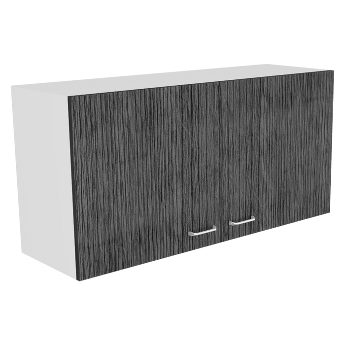Gabinete Superior Cantabria, Blanco Perla y Gris, con Dos Puertas Batientes ZF